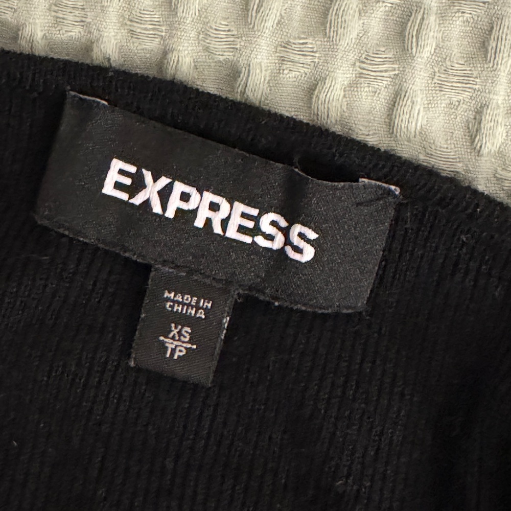 Express Black Ribbed Knit Top - Picture 7 of 7